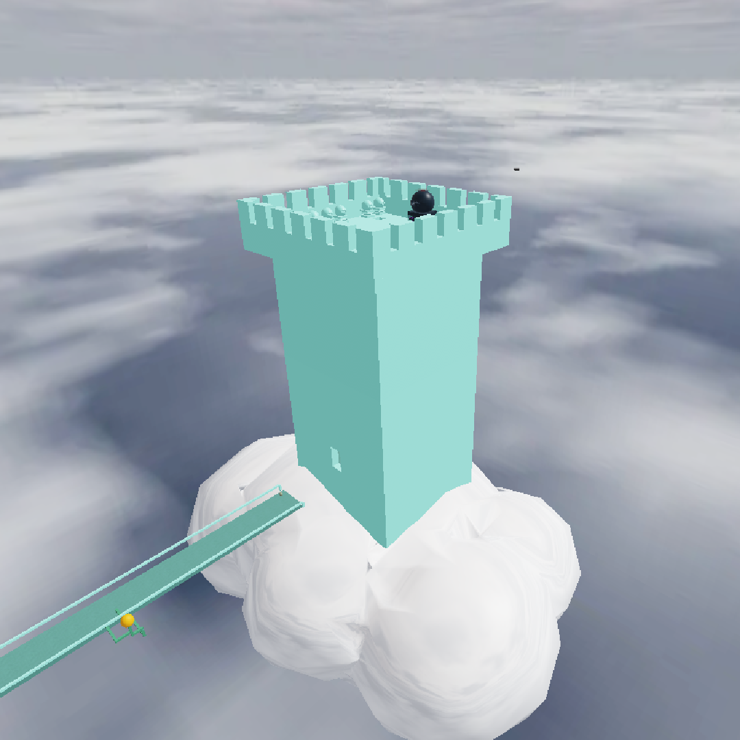 blue tower on a cloud type shi